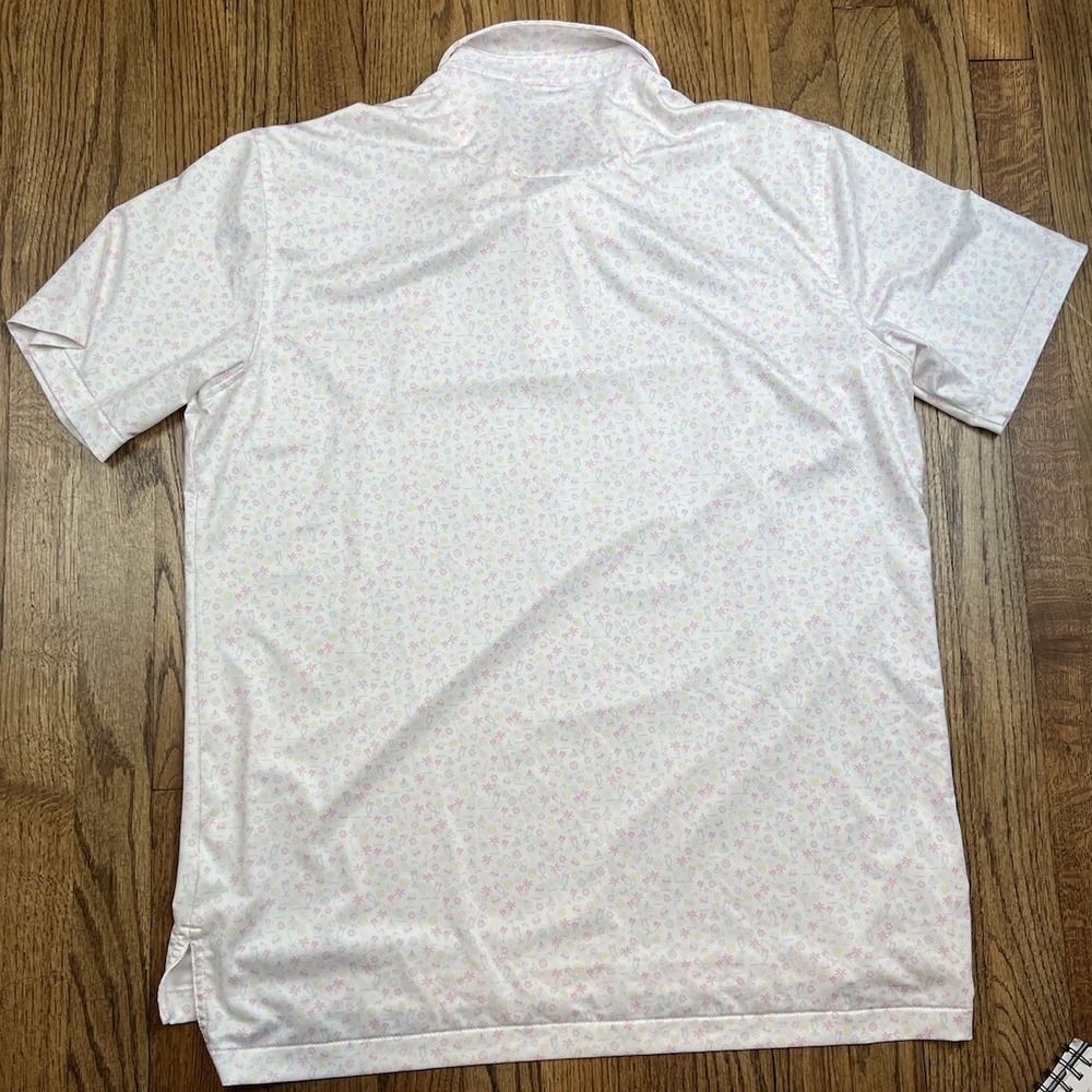 Peter Millar Summer Comfort Polo Shirt White Golf Utopia Burger Men's Sz Large - Picture 3 of 3